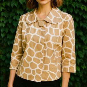 SANDRO SPORTSWEAR Giraffe Print Evening Jacket, L